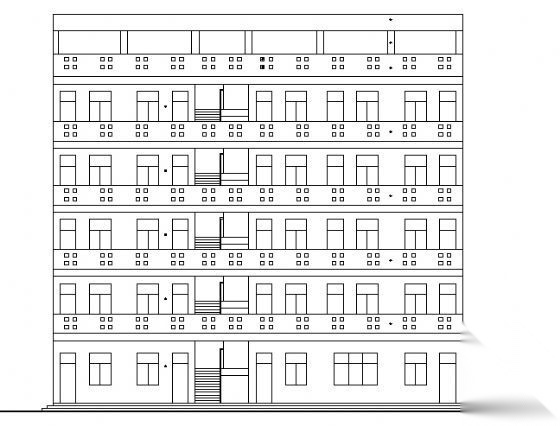 某小学区五层宿舍楼建筑方案图