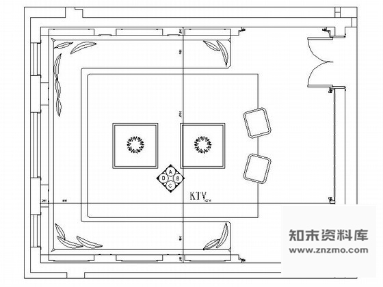 施工图奢华别墅家庭KTV室设计装修图