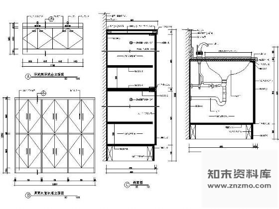 图块/节点更衣柜及污洗台详图 柜类