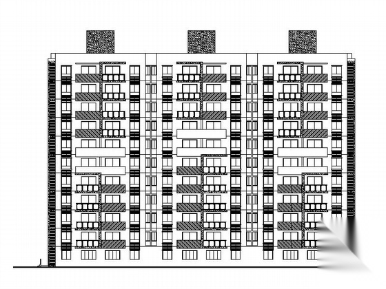 [温州]某住宅区11号十一层板式住宅楼建筑施工图