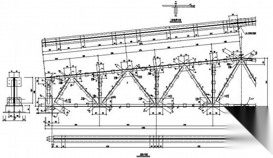 21米跨钢屋架节点详图 节点