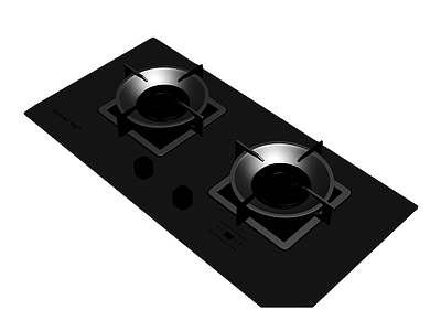 黑色双灶台模型