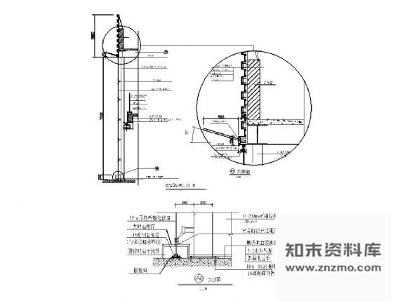 图块/节点玻璃幕墙纵剖详图 节点 结构节点图