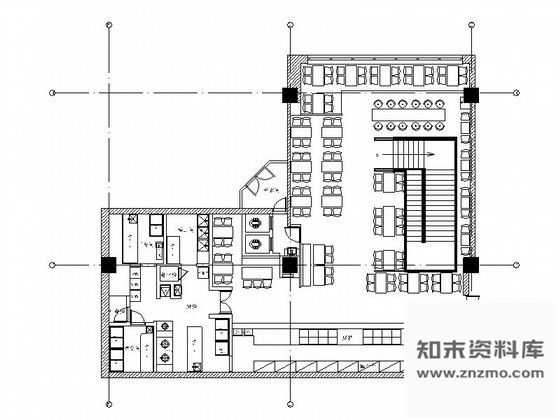 施工图重庆高端城市综合体现代风格快餐店装修施工图含效果