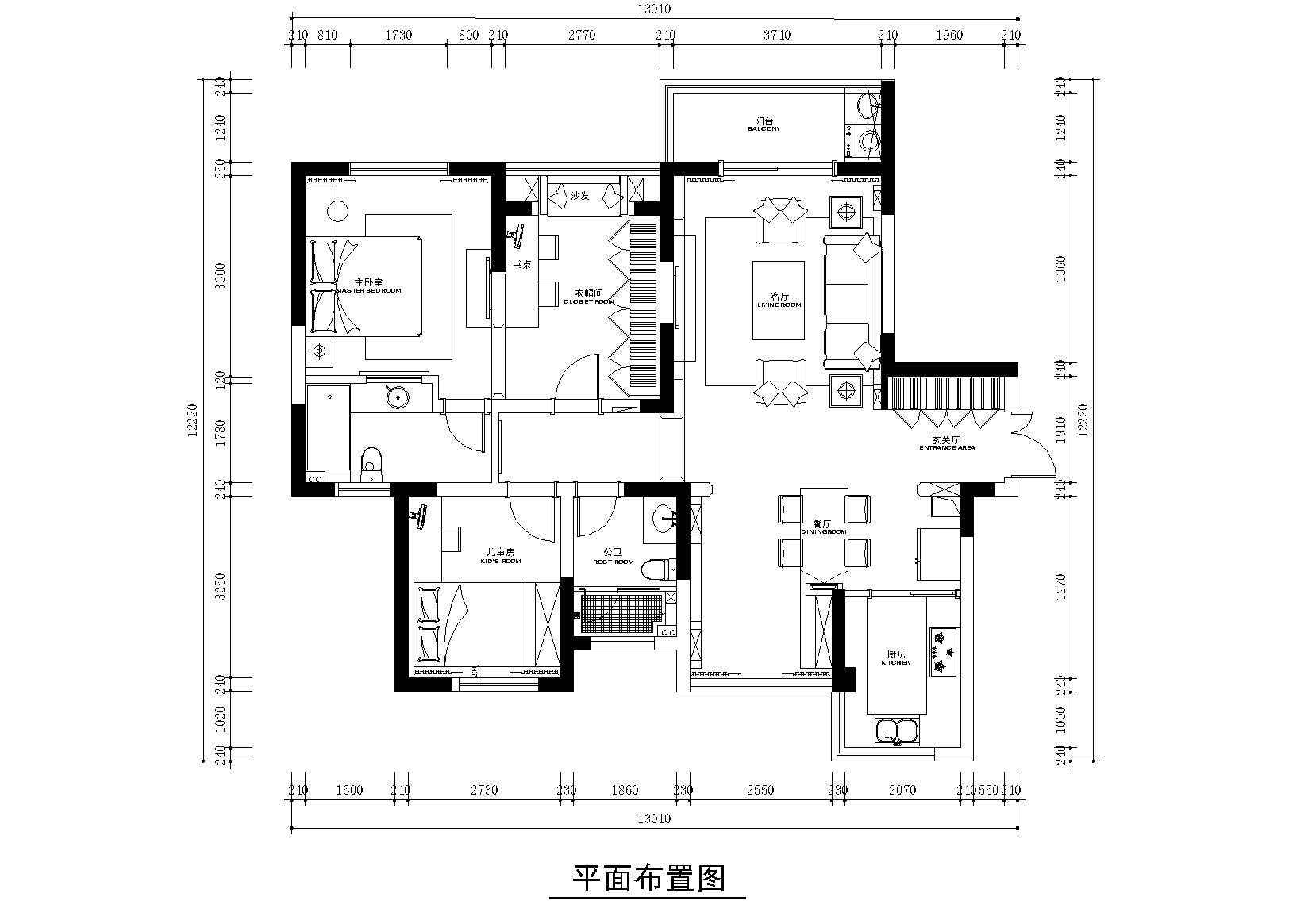巫小伟设计-置地悦湖施工图+效果图 平层