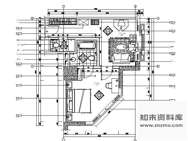 五星酒店套房平面图 客房