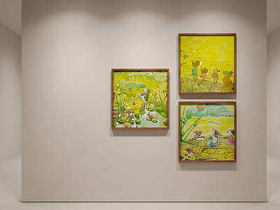 绿色调风景艺术挂画艺术展厅