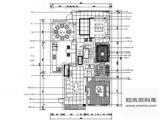 施工图南京现代风格三层别墅室内装修图含实景