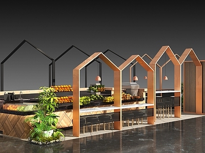 现代水果饮品店