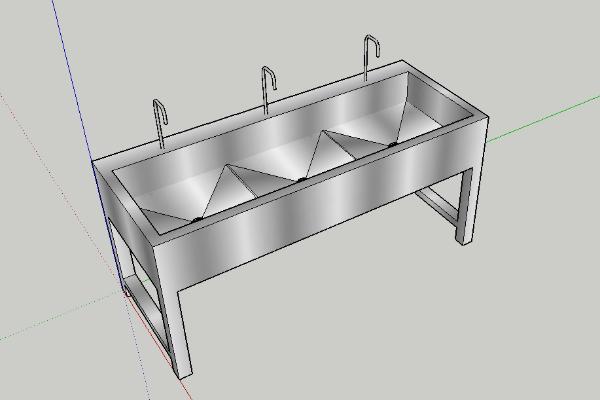 现代学生饭堂洗手池 不锈钢
