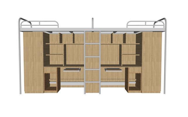 现代宿舍床 上床下桌板条箱（木箱） 柜子 家具 箱包