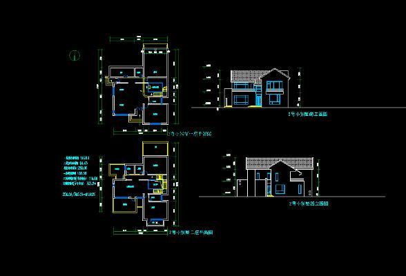 现代别墅大宅农村自建房建筑CAD施工图 含效果图