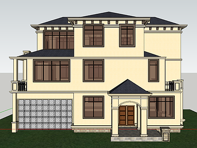 欧式独栋别墅室外 灯塔 活动房屋 船屋