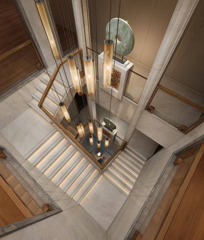 新中式楼梯间 中式摆件 摆件