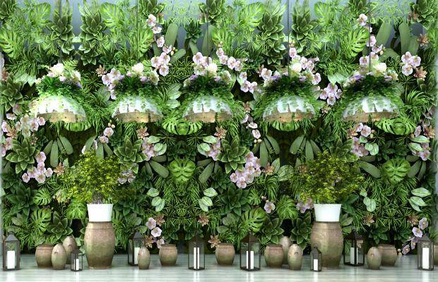 现代绿植墙 花植墙 吊灯 绿植吊灯 地灯 摆件 装饰品 墙饰 绿植墙