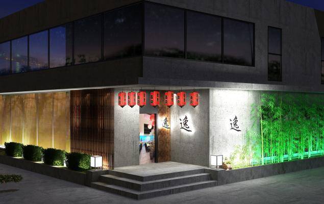 禅意中式茶室门头
