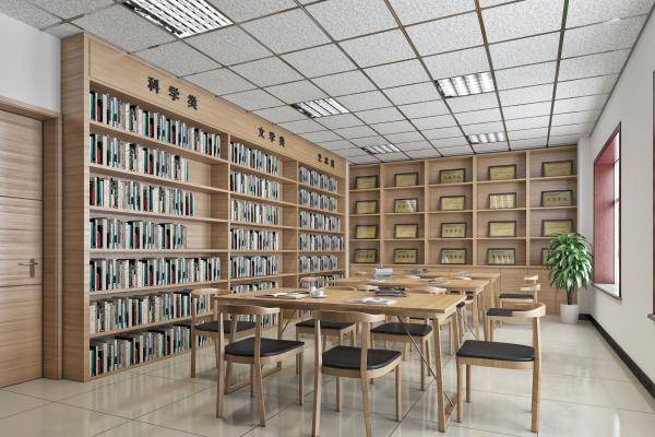新中式矿棉 板吊顶 阅览室 荣誉展示 书店