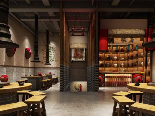 新中式餐厅 主题 餐椅