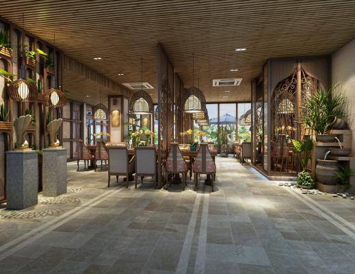 新中式餐厅 餐椅 主题 饭店