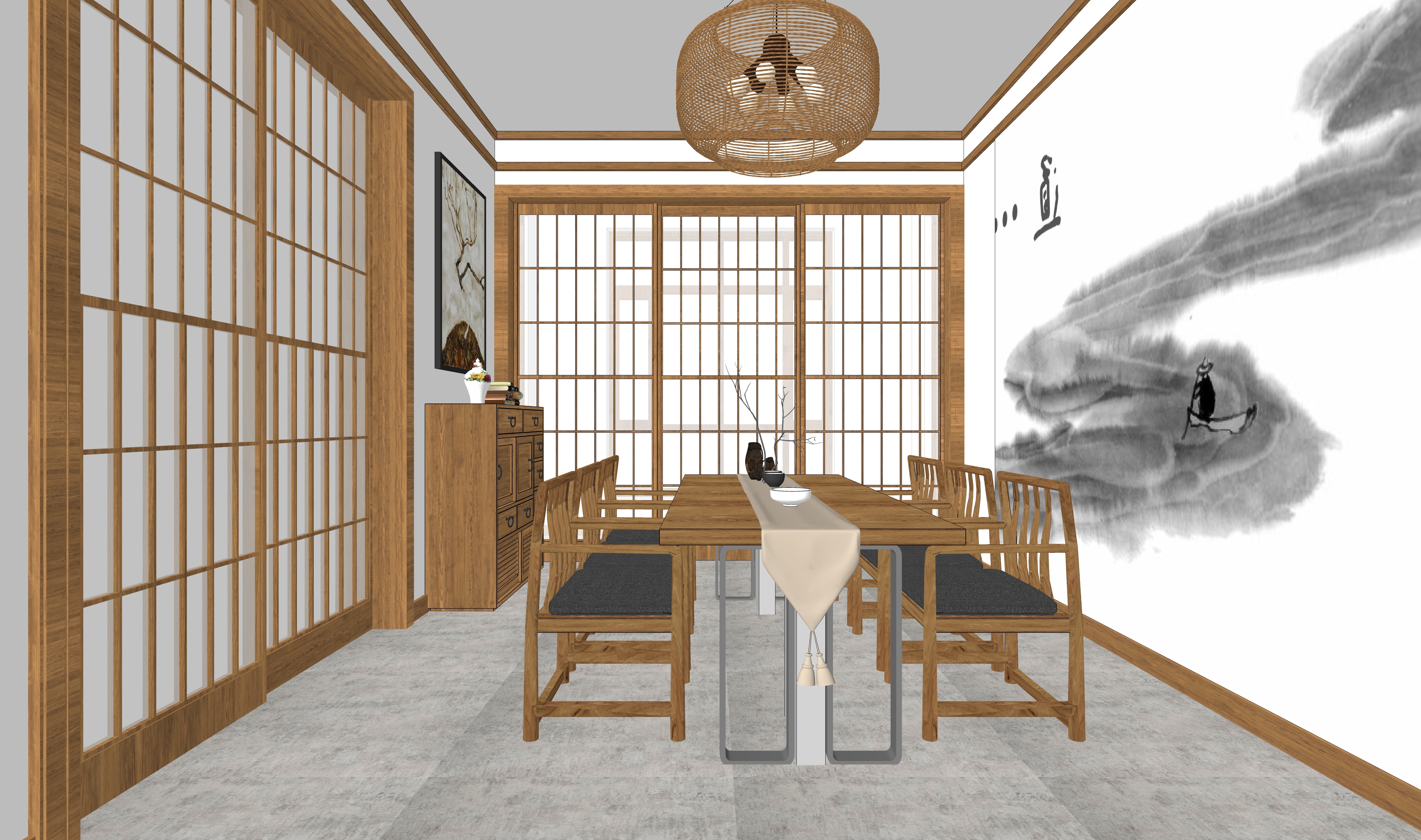 新中式茶室 enscape参数