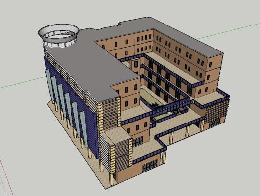 风格建筑公建户外楼体教学楼办公楼写字楼商业校园建筑 篮子 钞票 其他 工地