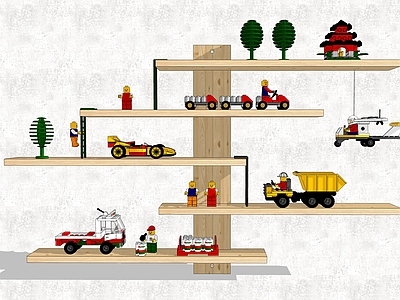 现代儿童房装饰架玩具模型组合