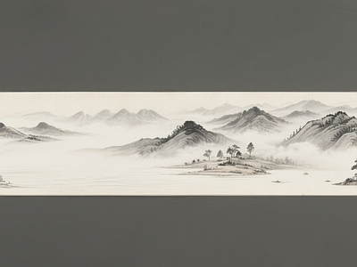 中式中古其他挂画 字画 水墨画 国画 中古宋代风山水画 古画