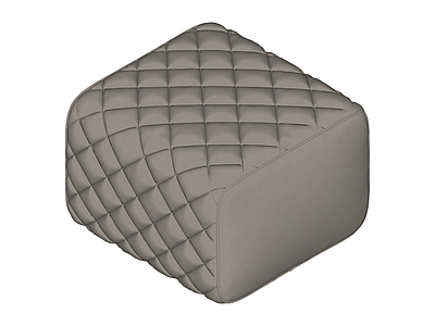 灰色菱格纹软包方凳