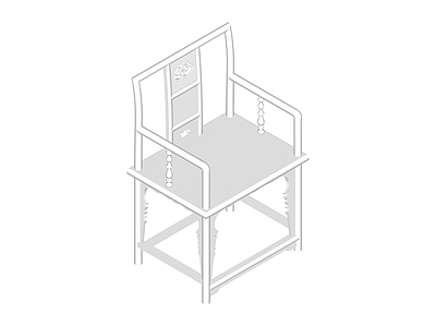 中式太师椅白模