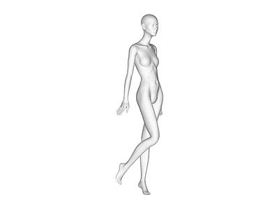 白模女性行走姿态