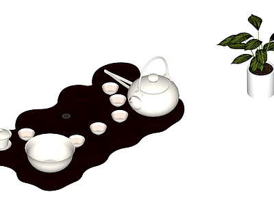 中式白瓷茶具套装