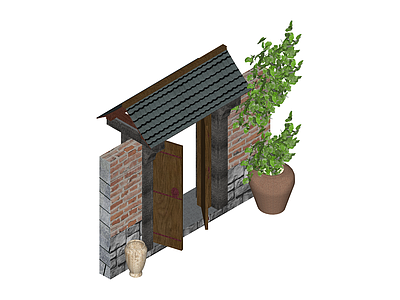 带门植物景观小品