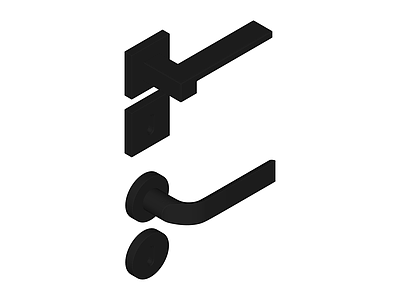 黑色现代门锁五金组件