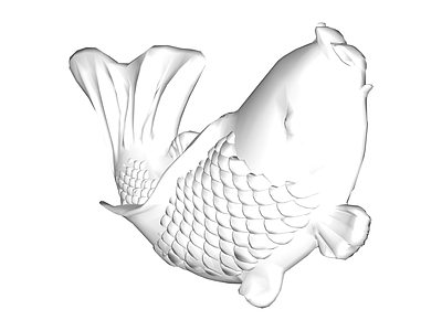 白模锦鲤雕塑