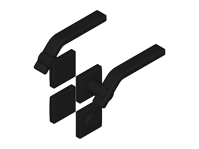 黑色方形门把手