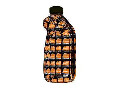 橙色纹理塑料瓶
