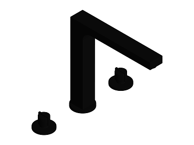黑色三孔面盆龙头