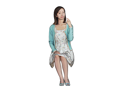 坐姿女性3D模型