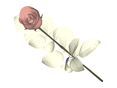 粉色玫瑰花艺组件
