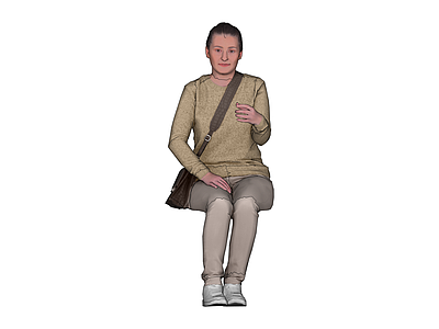 坐姿女性人物模型