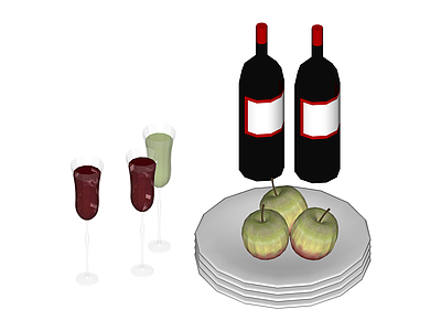 餐具酒瓶组合摆件
