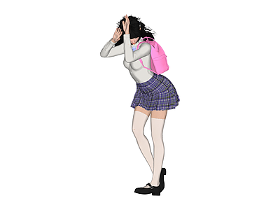 3D人物模型（女生校服）