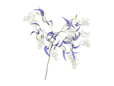 蓝白丝带装饰花艺