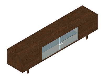 深色木质玻璃门电视柜