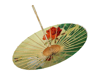 彩绘花卉油纸伞