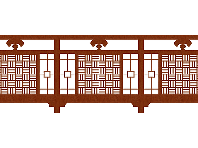 中式木质镂空护栏