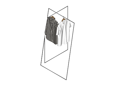 衣架挂两件衬衫