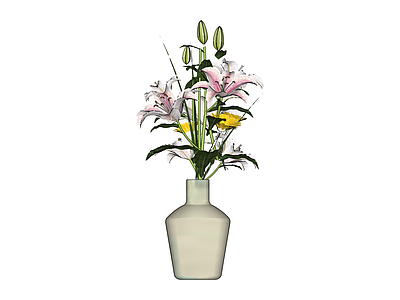 白模花瓶插花组合