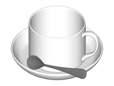 白模茶杯碟勺组合