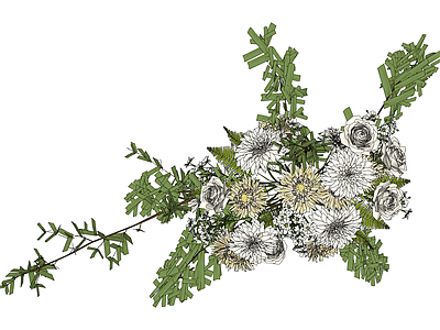 白模花艺插花组合